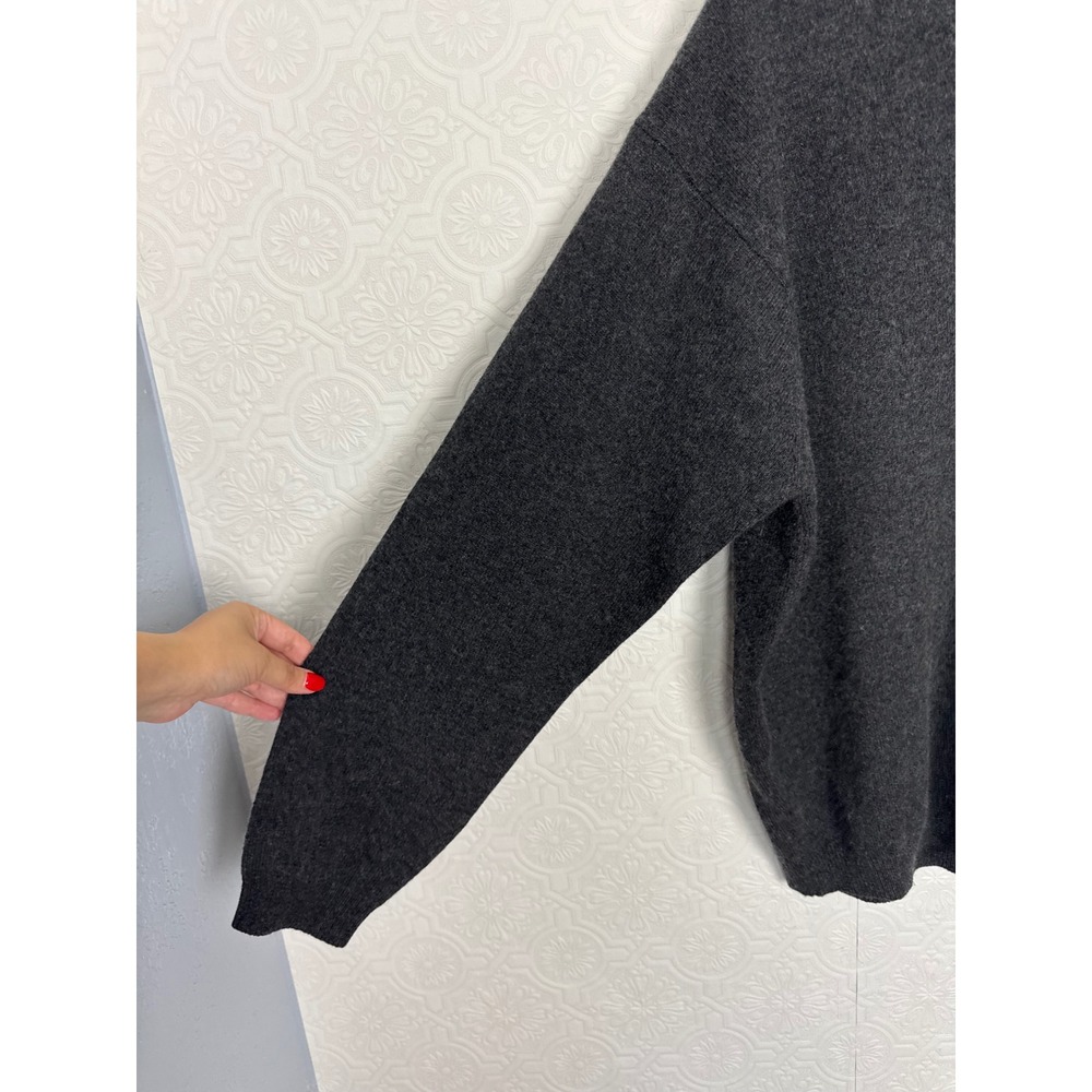 Vintage 100% Cashmere Daniel Bishop Mens 2 Ply V-Neck Sweater Charcoal Gray XL - Picture 3 of 6